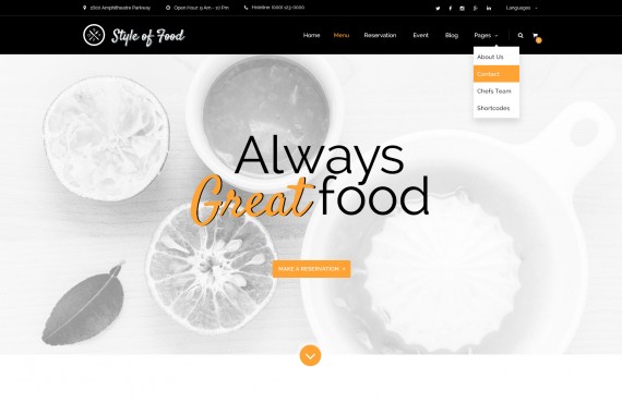 style of food – restaurant & cafe psd template screenshot 1