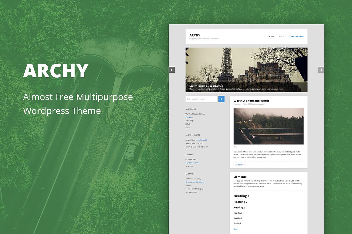 archy cheap wordpress theme