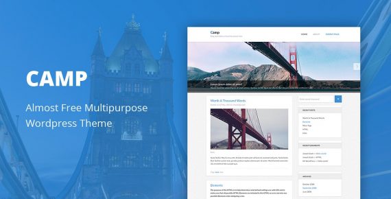 camp cheap wordpress theme