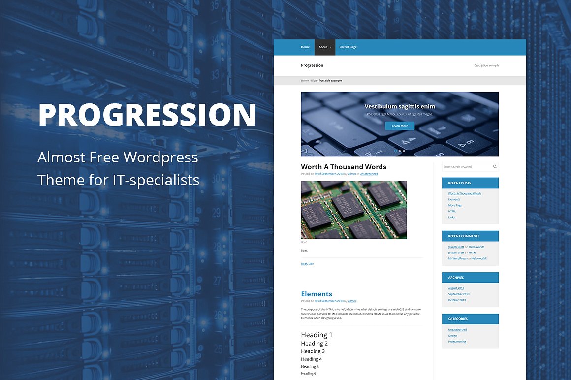 progression cheap wordpress theme