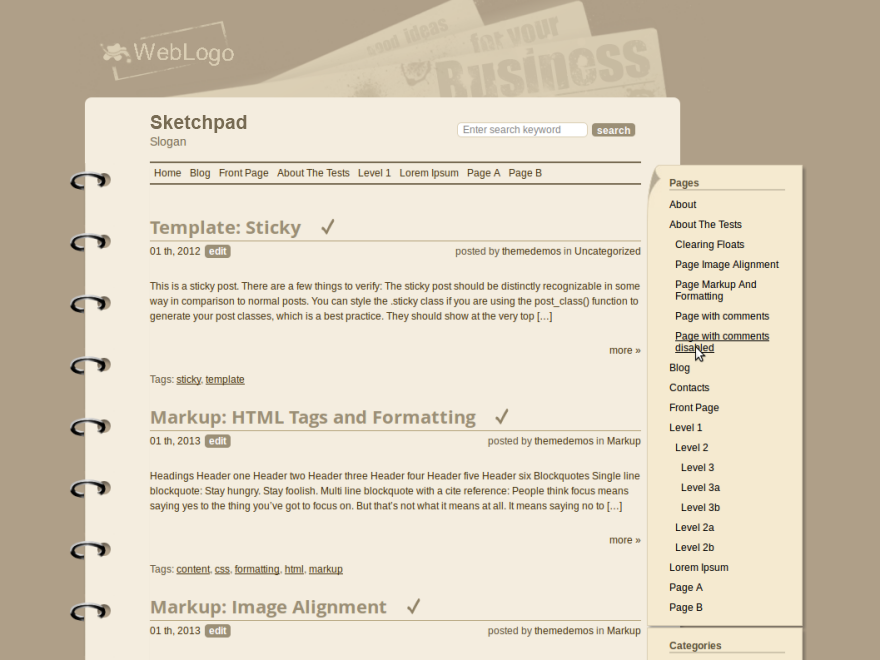 sketchpad – cheap wordpress theme screenshot 1