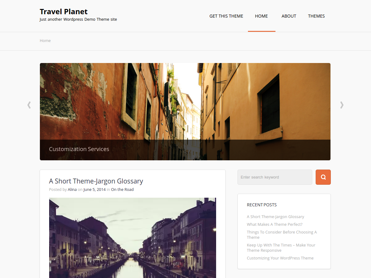 travel planet – wordpress theme screenshot 1