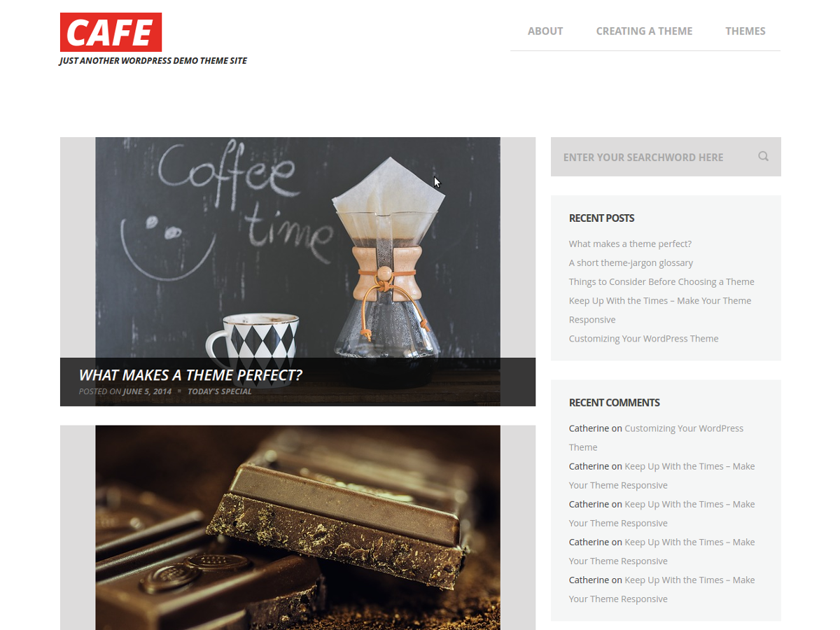 cafe – cheap wordpress theme screenshot 1
