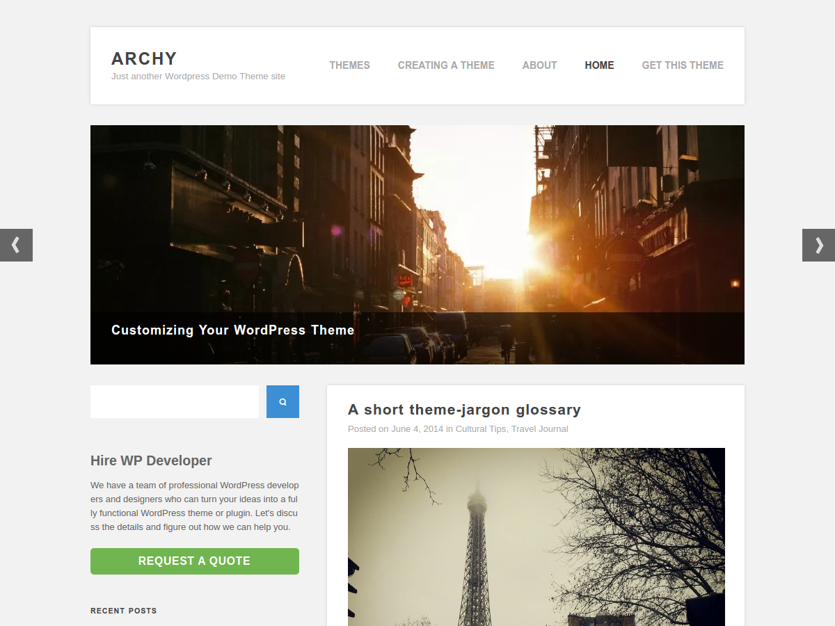 archy – cheap wordpress theme screenshot 1