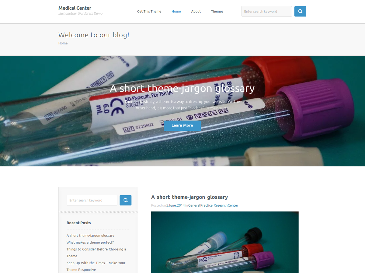 medical center – wordpress theme screenshot 1