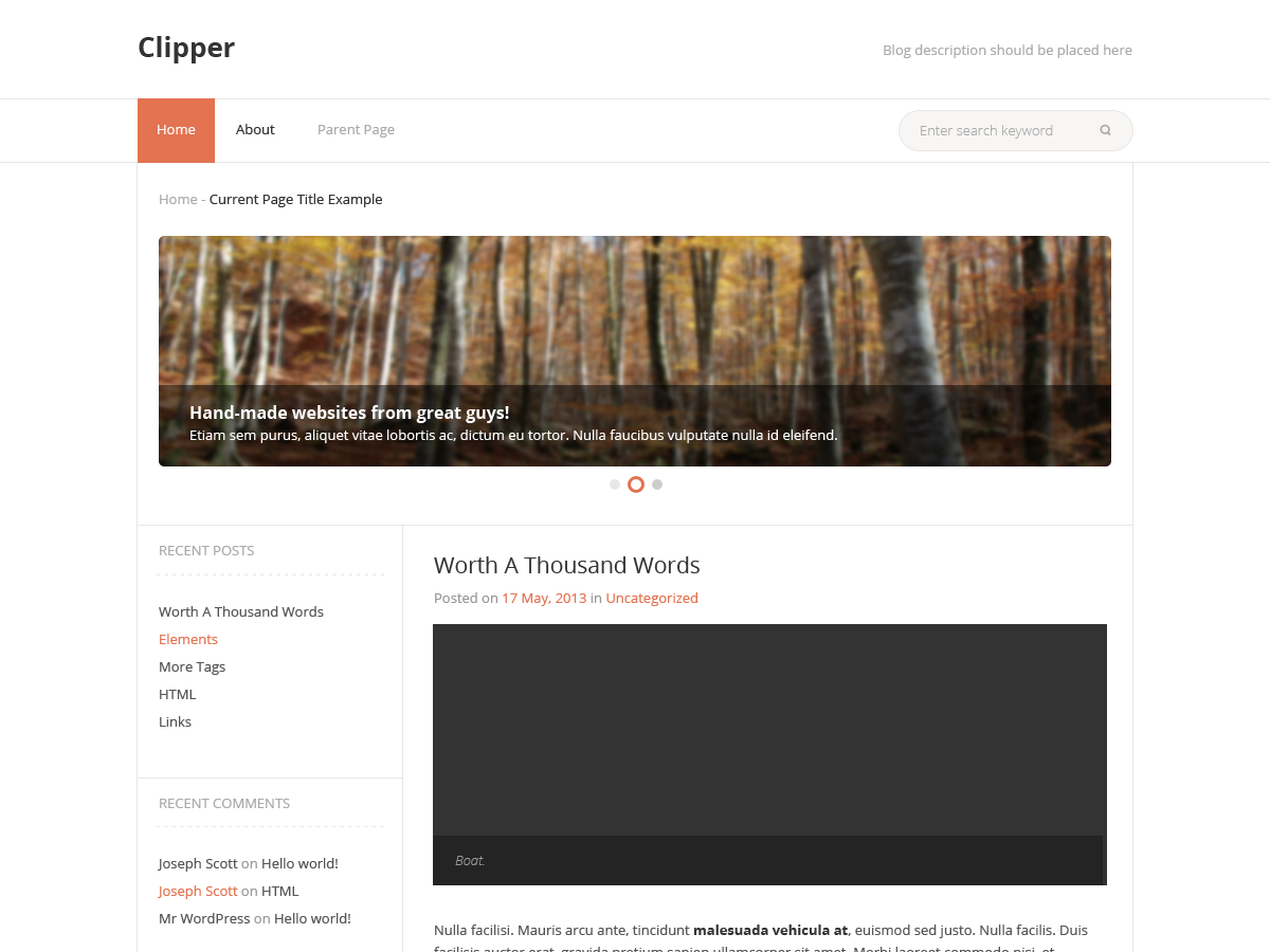 clipper – cheap wordpress theme screenshot 1
