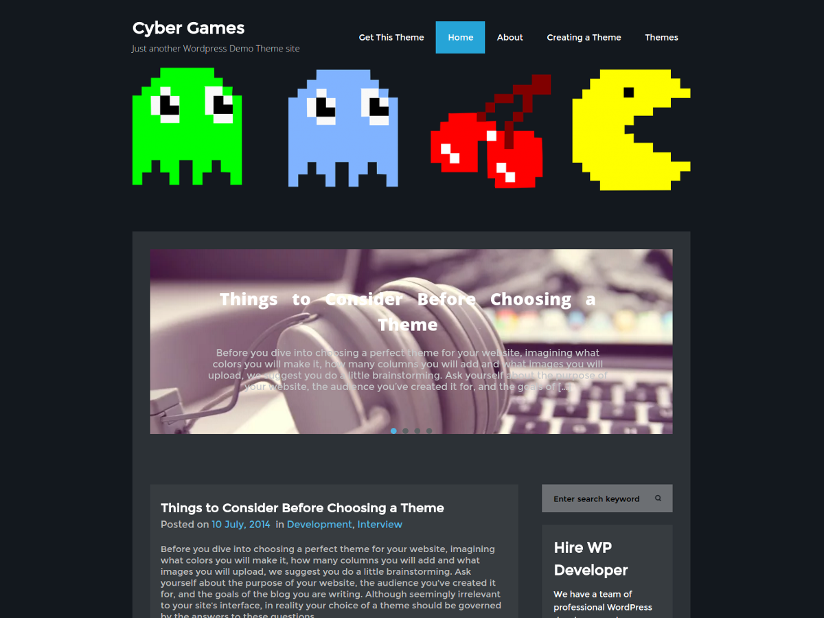 cybergames – cheap wordpress theme screenshot 1