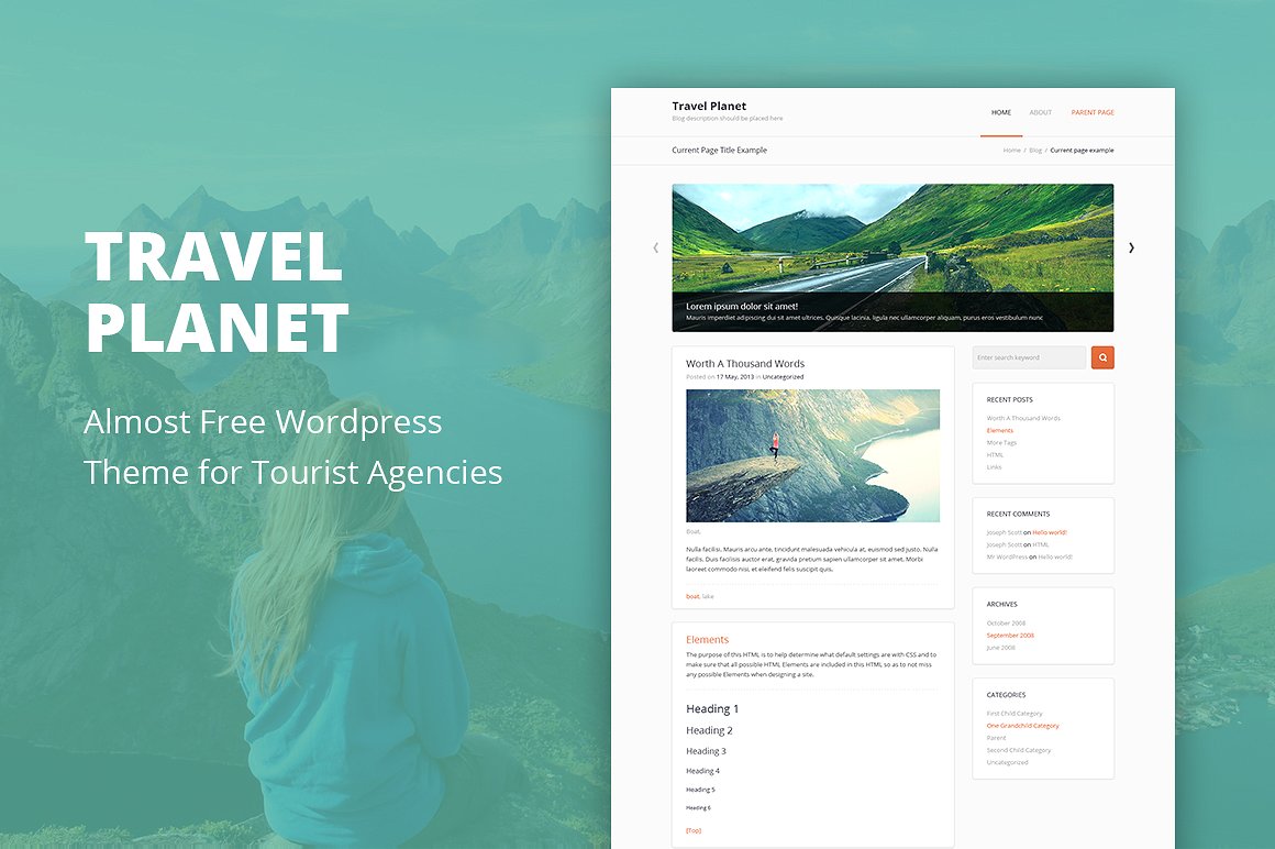 travel planet wordpress theme