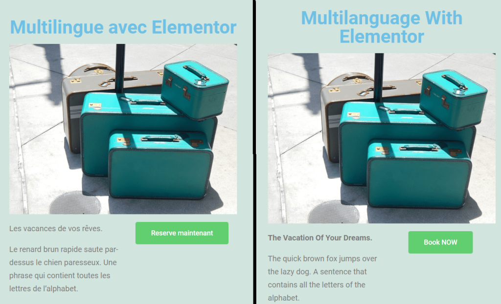 comparison multilanguage elementor side