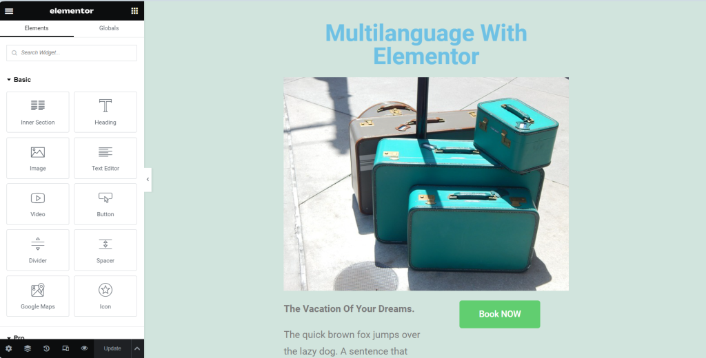 elementor and multilanguage