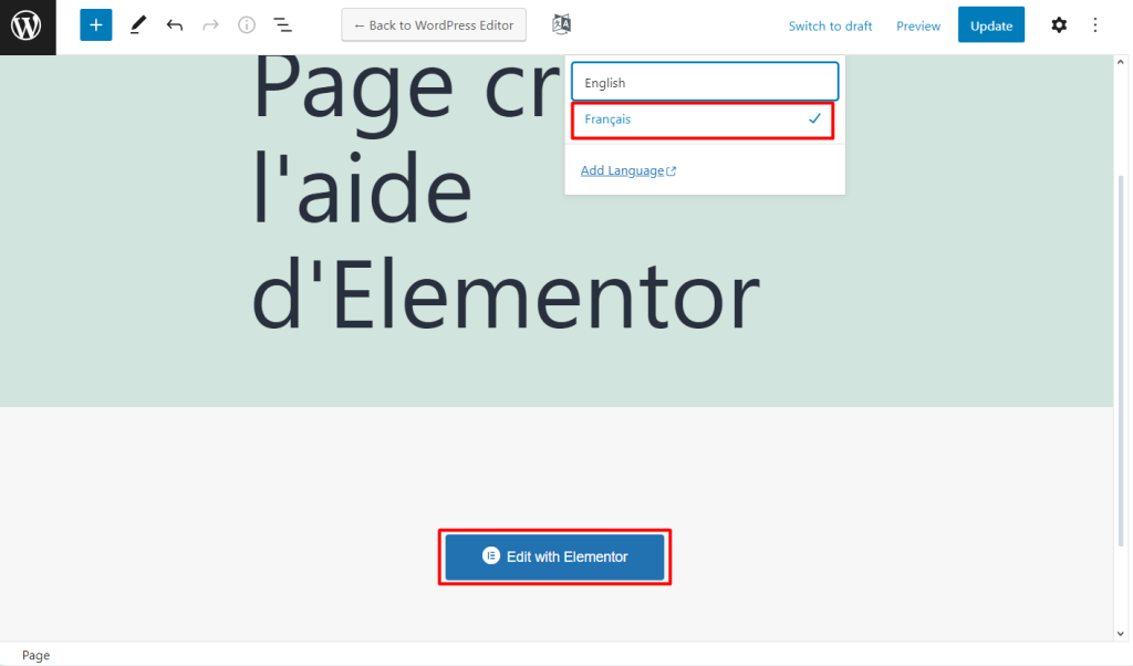 next language elementor multilanguage