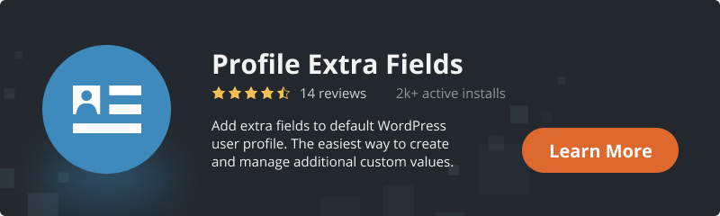 Profile Extra Fields