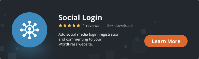 Social Login plugin for WordPress