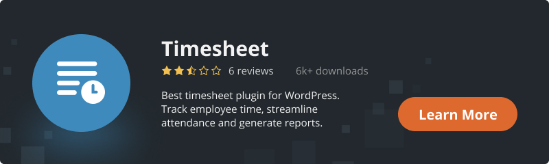 timesheet plugin wordpress