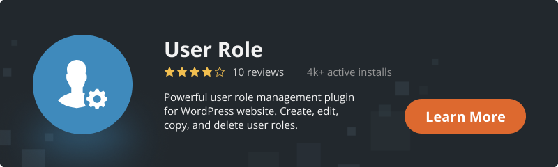 user role plugin