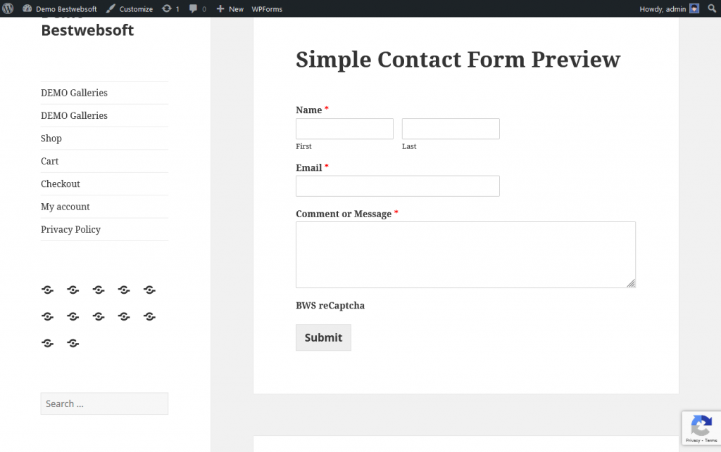 contact form