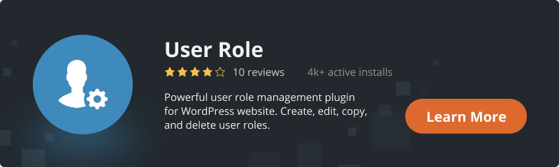 user role plugin