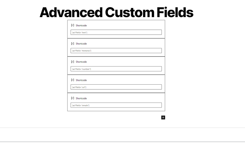 ACF shortcodes