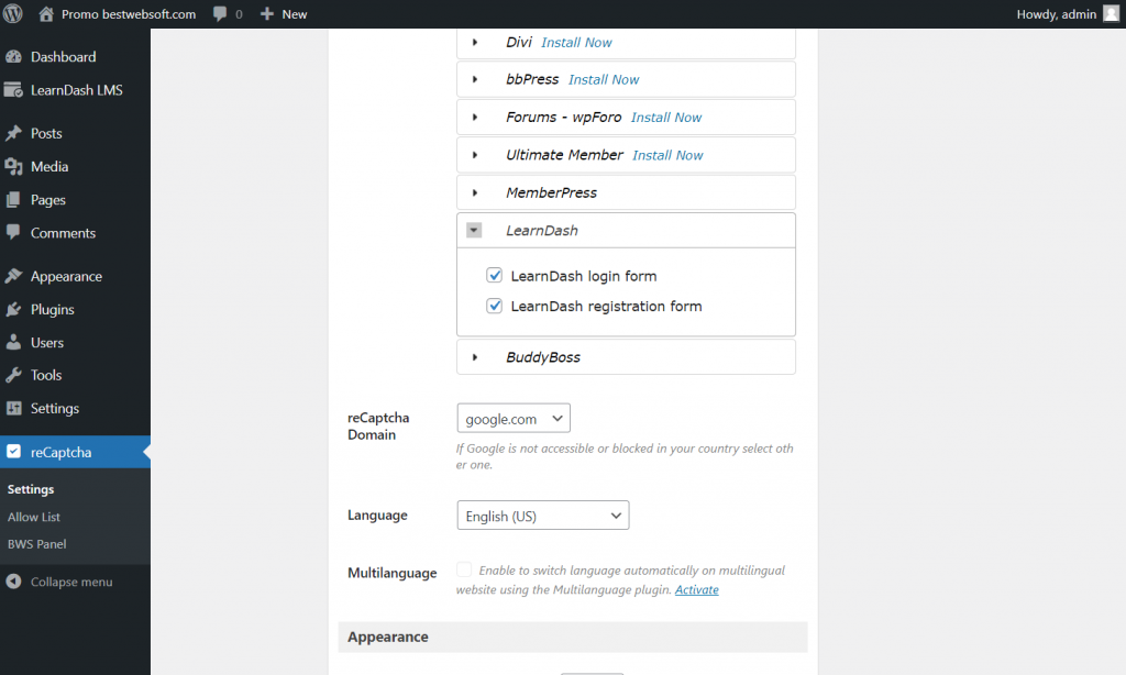 learn-dash-recaptcha-activation