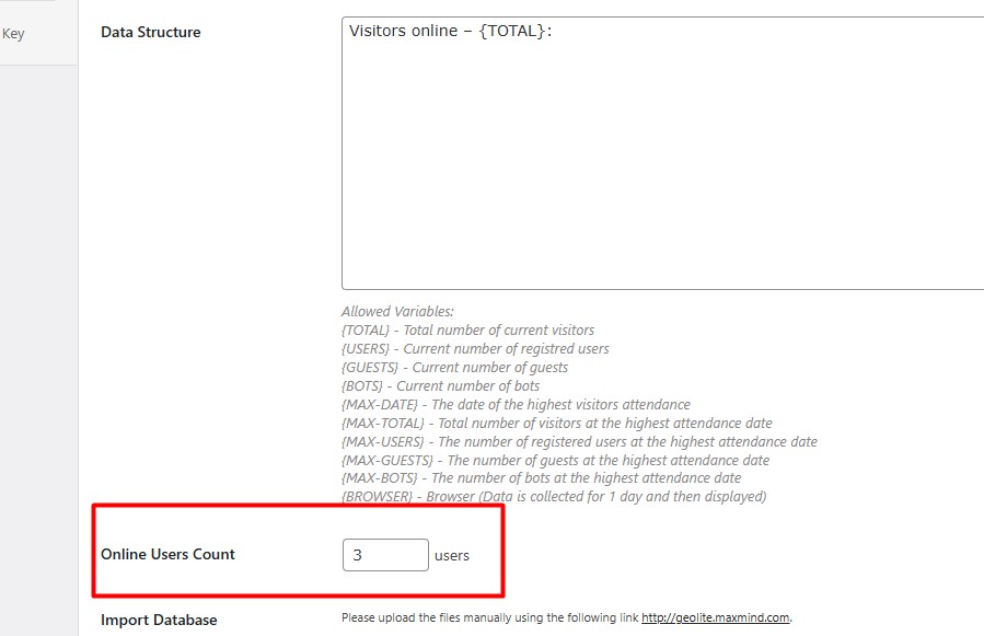 Configure the Online Users Count