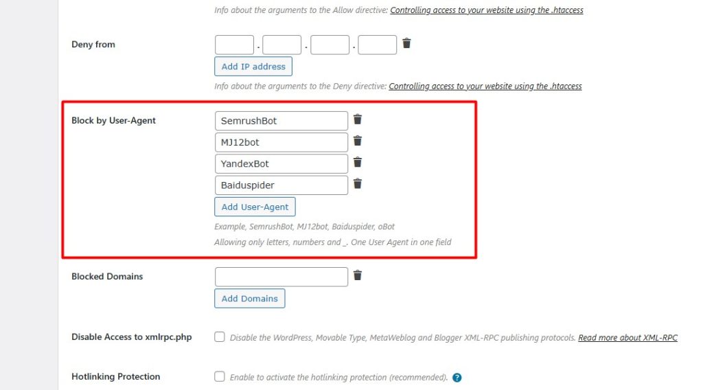 block by user agent