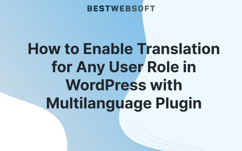 Translation for Any User Role in WordPress with Multilanguage Plugin