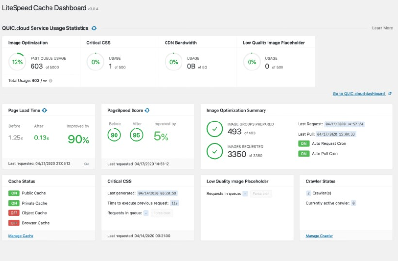 cache settings wordpress