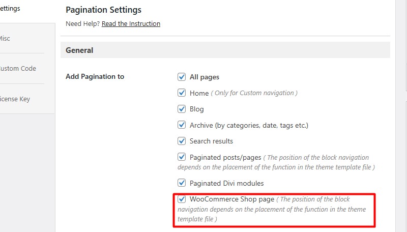 woocommerce shop page pagination