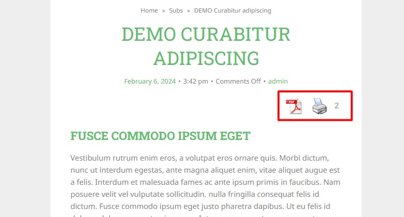 PDF Download Counter on the Front End