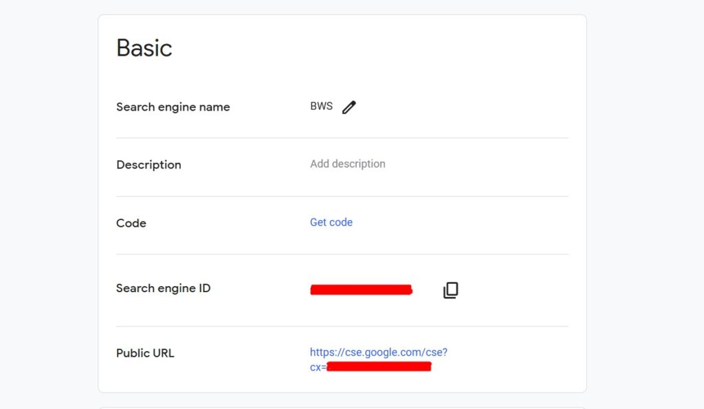 Programmable Search Engine ID