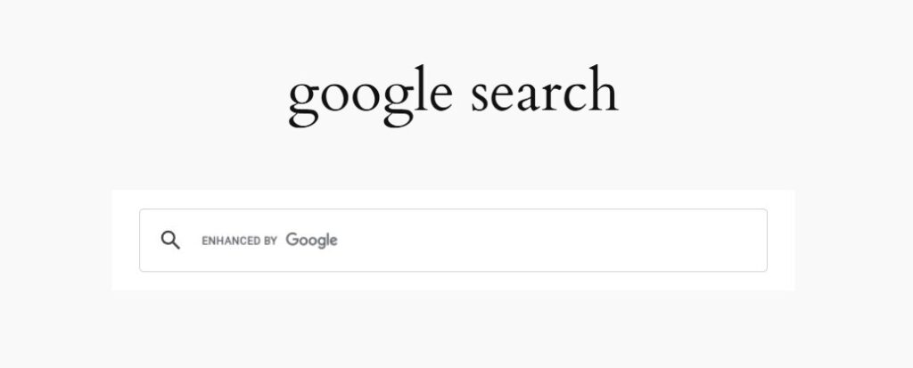google search on page