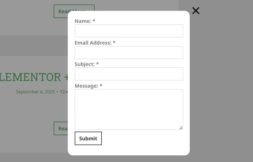 Contact Form Appearance